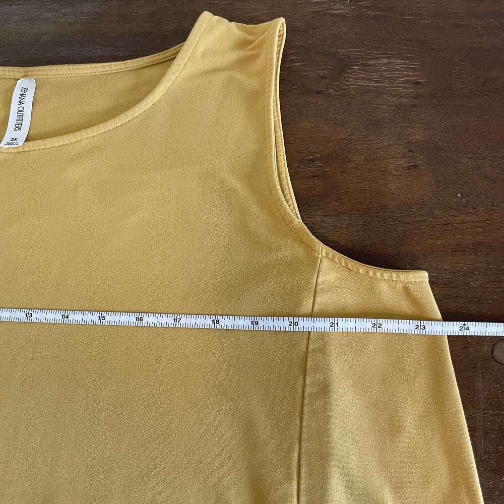 Zenana Outfitters 2X Women's Ruffle Hem Tank Top Soft Stretch Casual Flirty Fall - Picture 5 of 7
